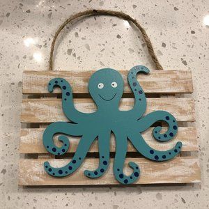 NEW Beachy Nautical Octopus Wood Wall Art  CUTE!!